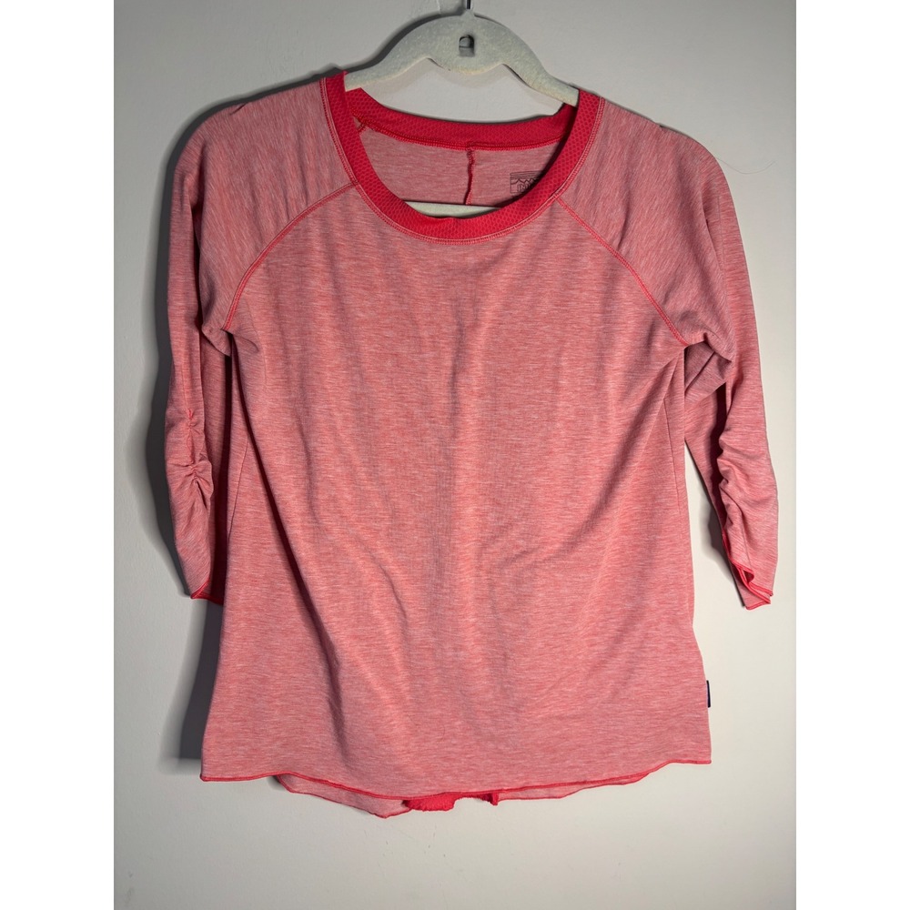 Patagonia Girls XL 14‎ Pink Heathered Pleated Back Mesh Active Top STY64480SP16